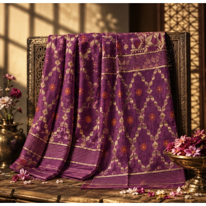 Original Tangail Jamdani Half Silk Saree