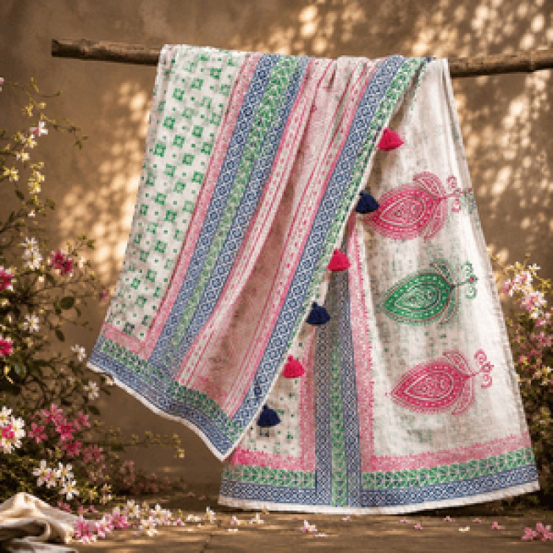 Premium Soft Cotton Block Print Saree