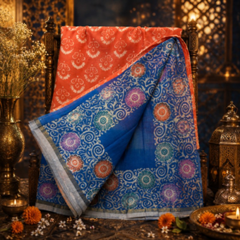 Tangail-Style Premium Soft Batik Print Saree