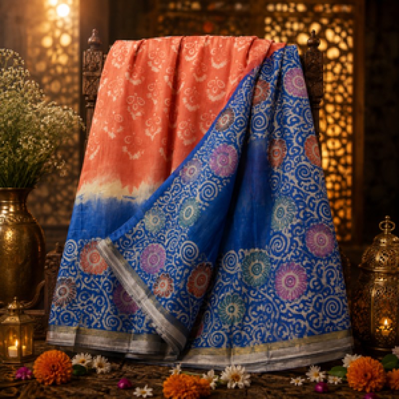 Tangail-Style Premium Soft Batik Print Saree