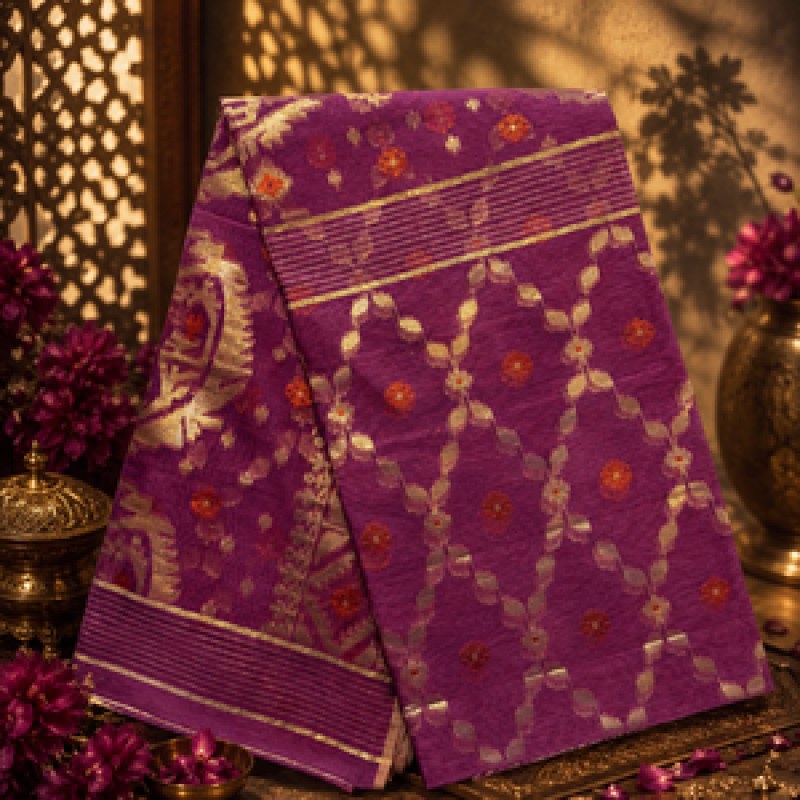 Original Tangail Jamdani Half Silk Saree